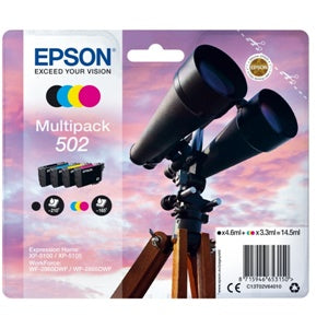 Epson Original 502 Four Colour Inkjet Cartridge Multipack (C13T02V64010)