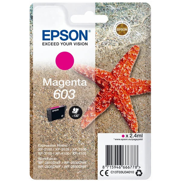 Epson Original 603 Magenta Ink Cartridge (C13T03U34010)