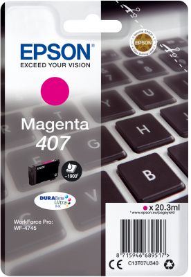 Epson Original 407 Magenta Ink Cartridge C13T07U340