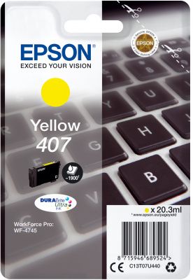 Epson Original 407 Yellow Ink Cartridge C13T07U440
