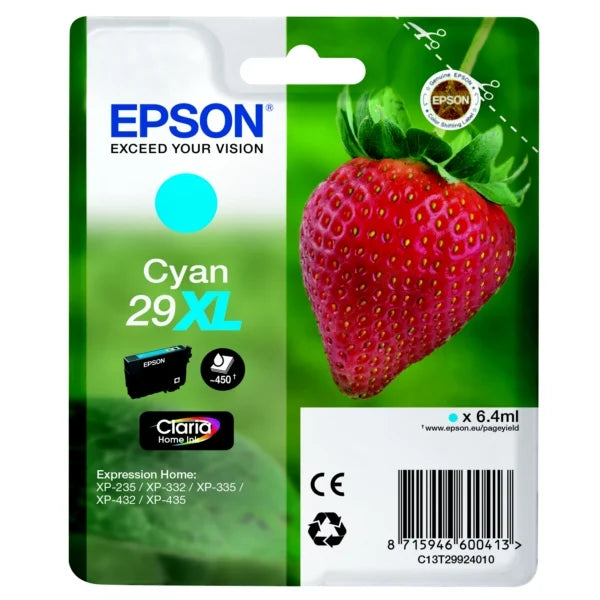 Epson Original 29XL Cyan High Capacity Ink Cartridge (T2992)