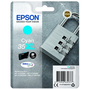 Epson Original 35XL Cyan High Capacity Inkjet Cartridge (C13T35924010)