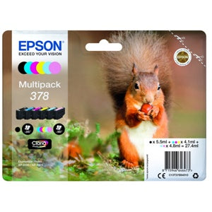 Epson Original 378 6 Colour Inkjet Cartridge Multipack (C13T37884010)