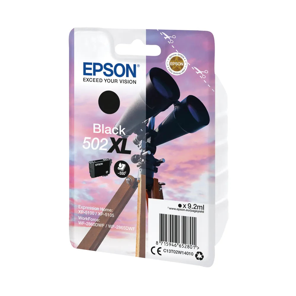 Epson Original 502XL Black High Capacity Inkjet Cartridge (C13T02W14010)