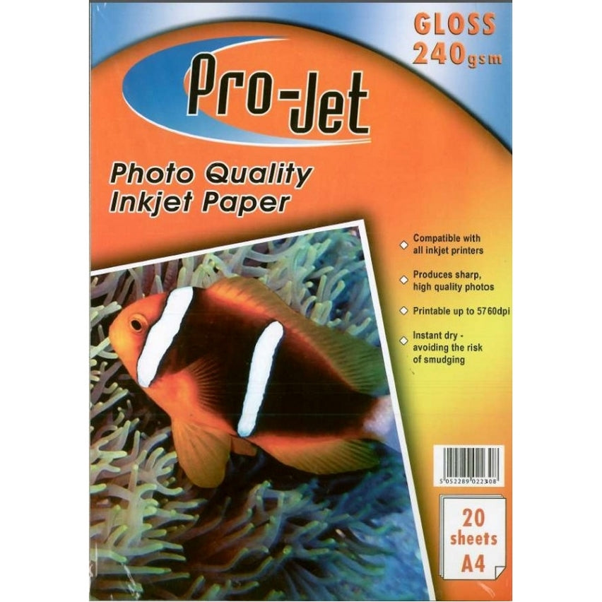 Projet A4 240g Gloss Photo Paper 20 Sheets