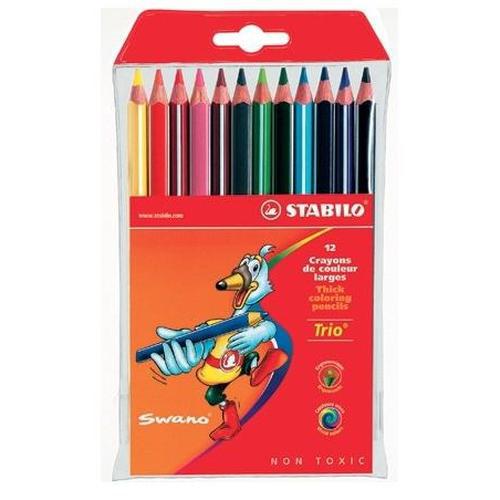 STABILO Trio Thick Colouring Pencil Assorted Colours (Pack 12)