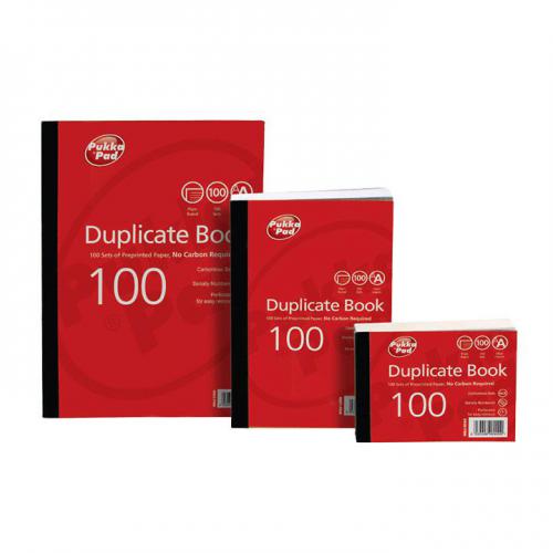 216x130mm Duplicate Book Carbonless Ruled 1-100 Taped Cloth Binding 100 Sets (Pack 5)