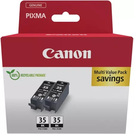 Canon PGI‑35BK Black Ink Cartridge Twin Pack ‑ (1509B012)