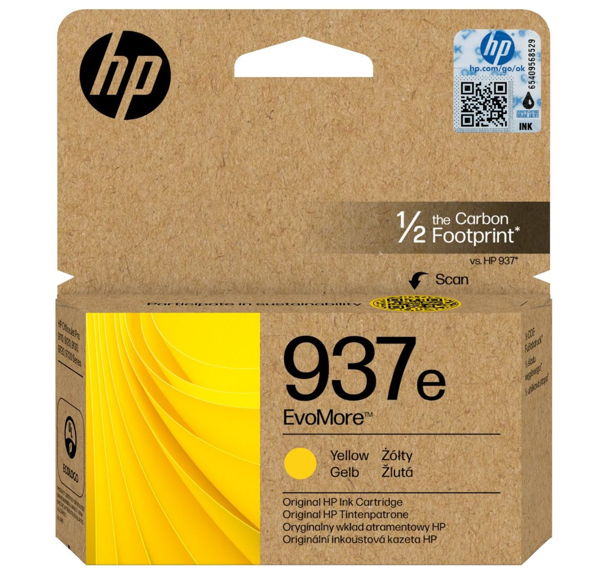 Original HP 937E Yellow High Capacity Ink Cartridge (4S6W8NE)