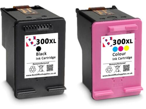 HP 300XL Remanufactured Black Colour Ink Cartridge Set CC641EE CC644EE