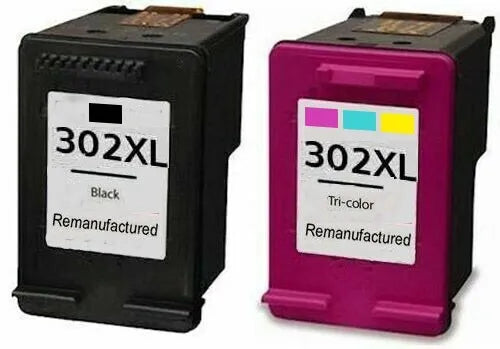 HP Remanufactured F6U68AE F6U67AE (302XL) Black Colour Ink Cartridge Set