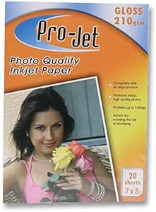 Projet 210g Gloss Photo Paper 20 Sheets  7x5