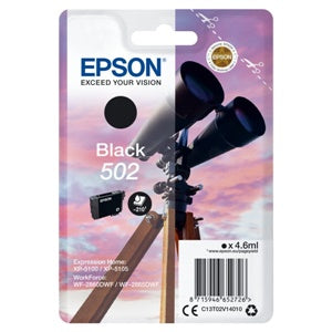 Epson Original 502 Black Inkjet Cartridge (C13T02V14010)