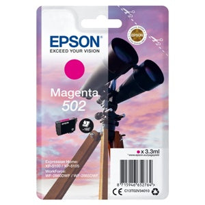 Epson Original 502 Magenta Inkjet Cartridge (C13T02V34010)