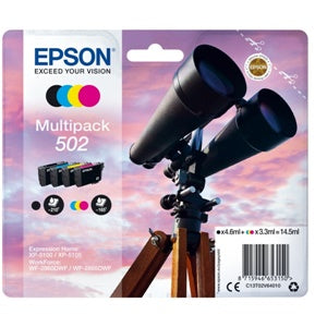 Epson Original 502 Four Colour Inkjet Cartridge Multipack (C13T02V64010)