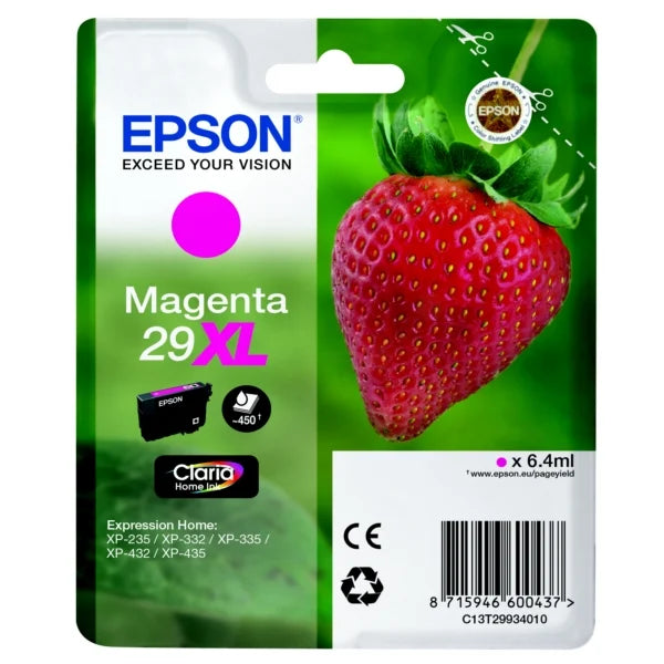 Epson Original 29XL Magenta High Capacity Ink Cartridge T2993 ( Strawberry )