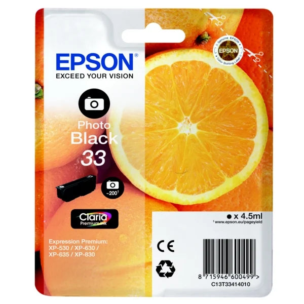 Epson Original 33 Photo Black Ink Cartridge (T3341)