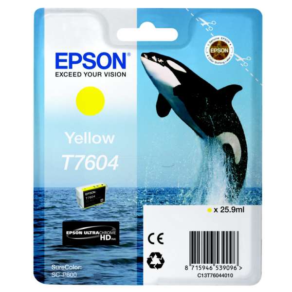 Epson Original T7604 Yellow Inkjet Cartridge (C13T76044010)
