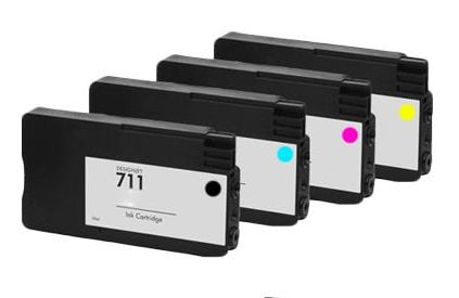 HP 711 Compatible 4 Colour Pigmented Ink Cartridge Multipack