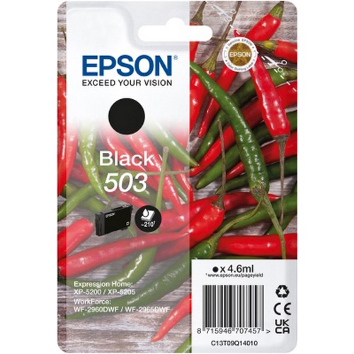 Original Epson 503 Black Ink Cartridge (C13T09Q14010) T09Q1 Chillies