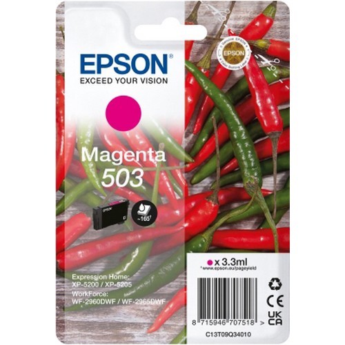 Original Epson 503 Magenta Ink Cartridge (C13T09Q34010) T09Q3 Chillies