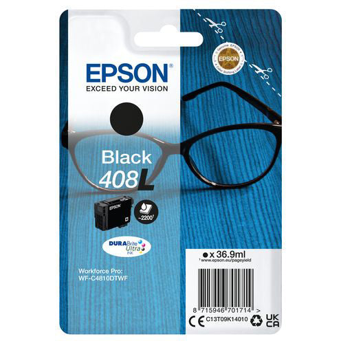 Original Epson 408L Black High Capacity Ink Cartridge (C13T09K14010)