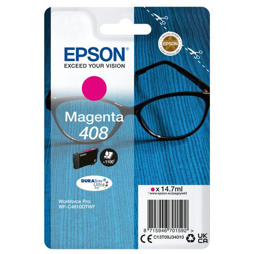 Original Epson 408 Magenta Ink Cartridge (C13T09J34010)