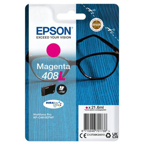 Original Epson 408L Magenta High Capacity Ink Cartridge (C13T09K34010)