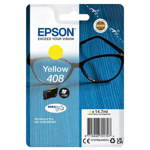 Original Epson 408 Yellow Ink Cartridge (C13T09J44010)