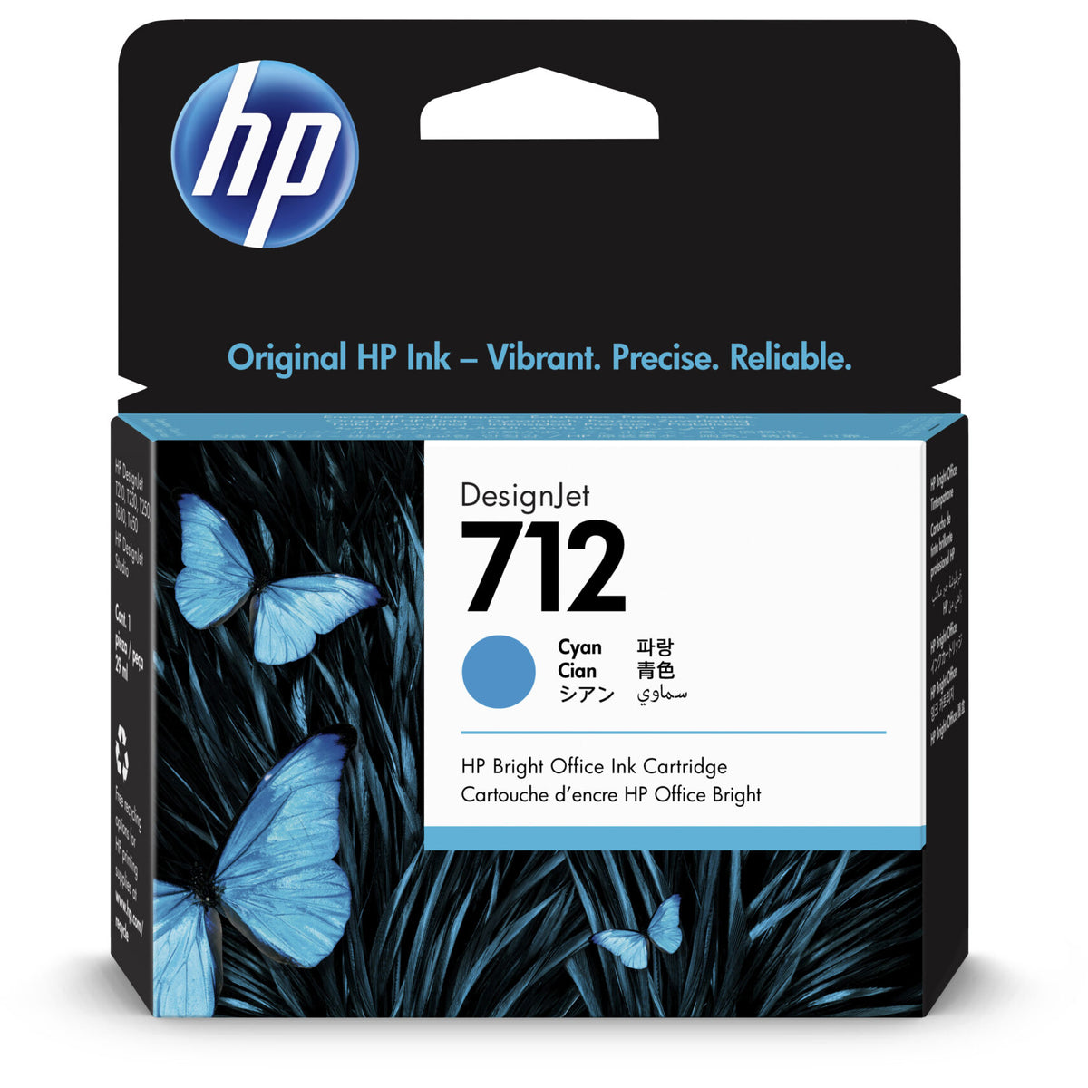 Original HP 712 Cyan Ink Cartridge (3ED67A)