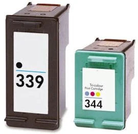 HP Remanufactured HP 339 / HP 344 Black Colour Ink Cartridge Set