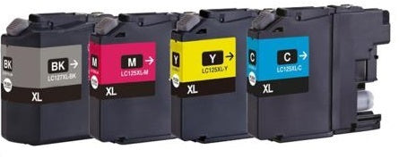 Brother Compatible LC127XL 125XL Ink Cartridge Set (4)