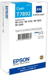 Epson Original T7892 XXL Cyan Extra High Capacity Ink Cartridge (C13T789240)