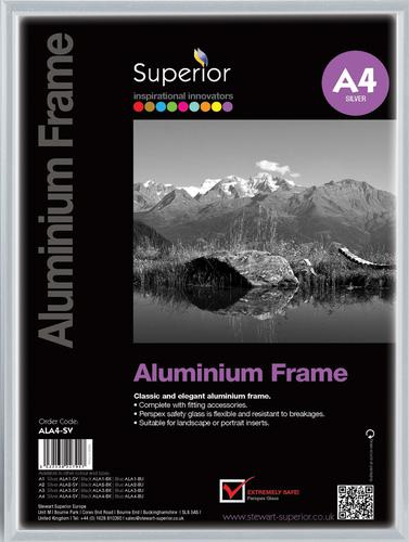 SECO A4 Brushed Aluminium Frame Silver