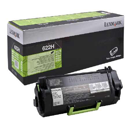 Original Lexmark 622H High Capacity Black Return Program Toner Cartridge - (62D2H00)