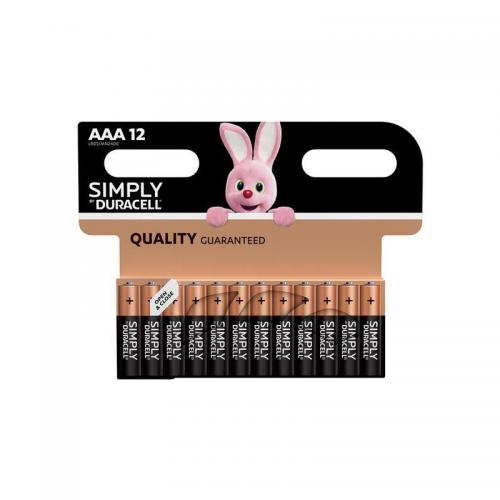 Duracell Simply AAA Alkaline Batteries (Pack 12)