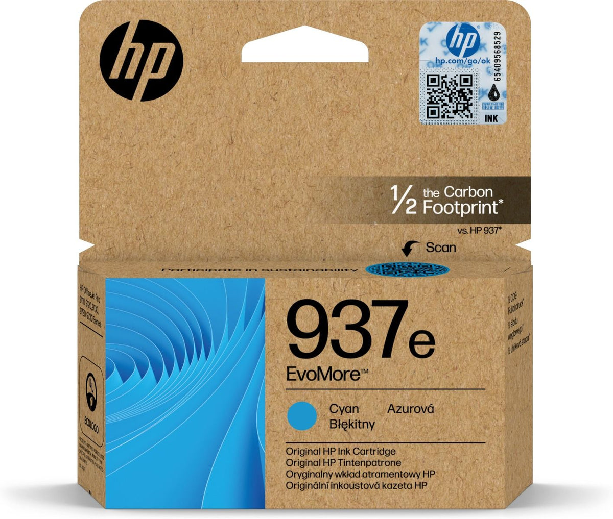Original HP 937E Cyan High Capacity Ink Cartridge (4S6W6NE)