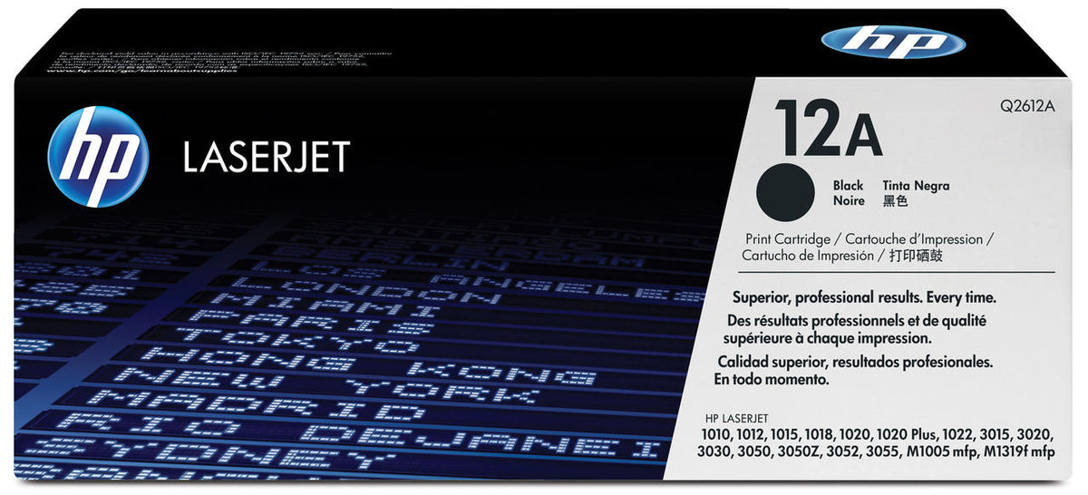 Original HP Q2612A Black Toner Cartridge
