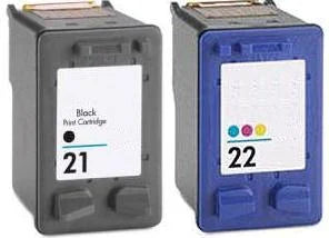 HP 21XL / HP 22XL Remanufactured Black Colour Ink Cartridge Set
