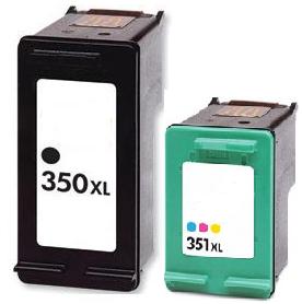 HP Remanufactured 350XL - 351XL Black and Colour Ink Cartridge Set (2)