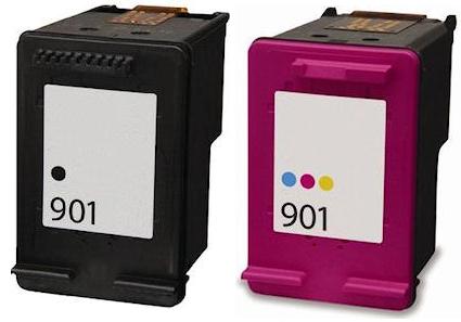 HP 901 Remanufactured Black and Colour Ink Cartridge Set