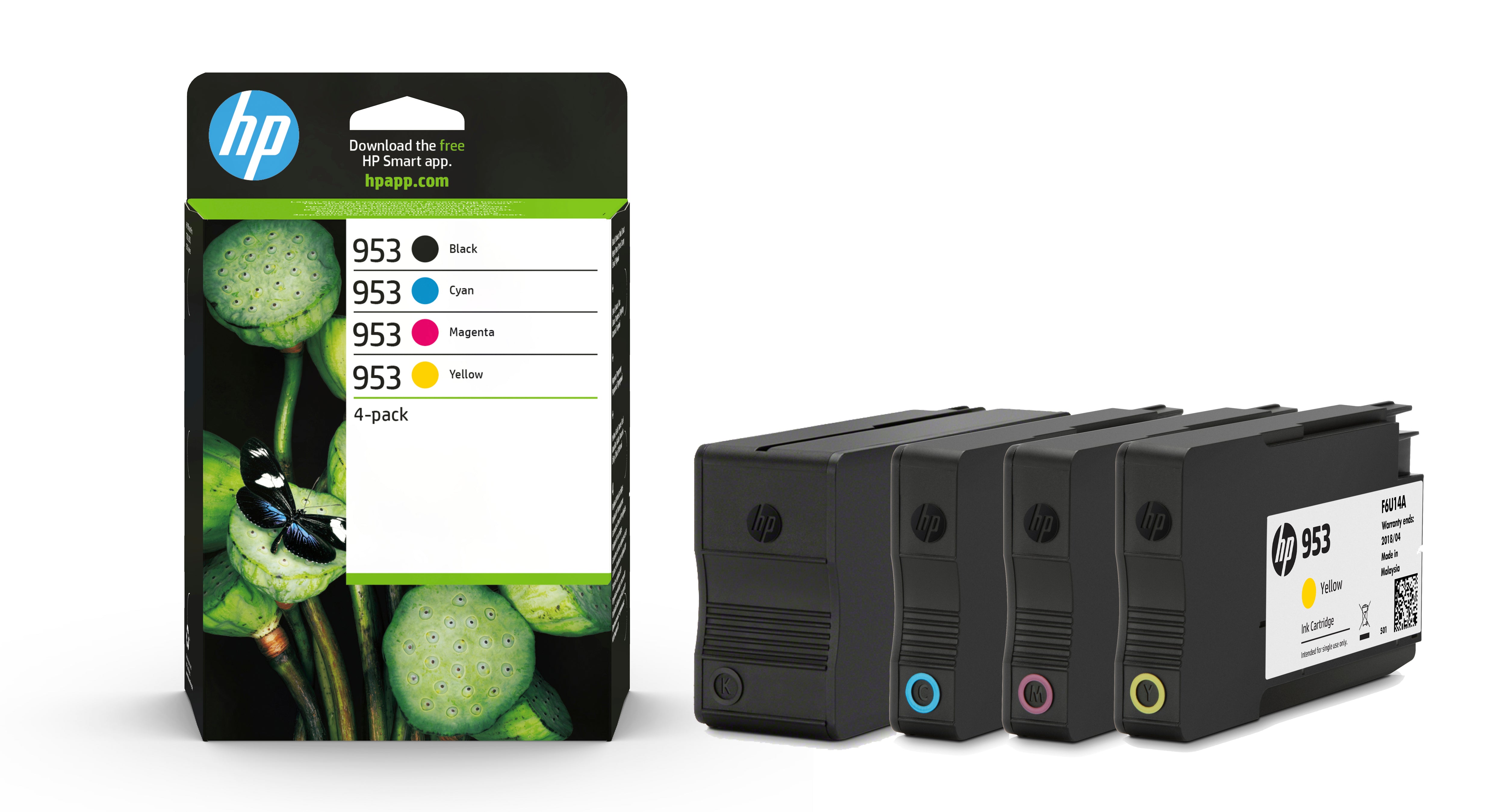 Original HP 953 Combo Pack Of 4 Ink Cartridges 6ZC69AE