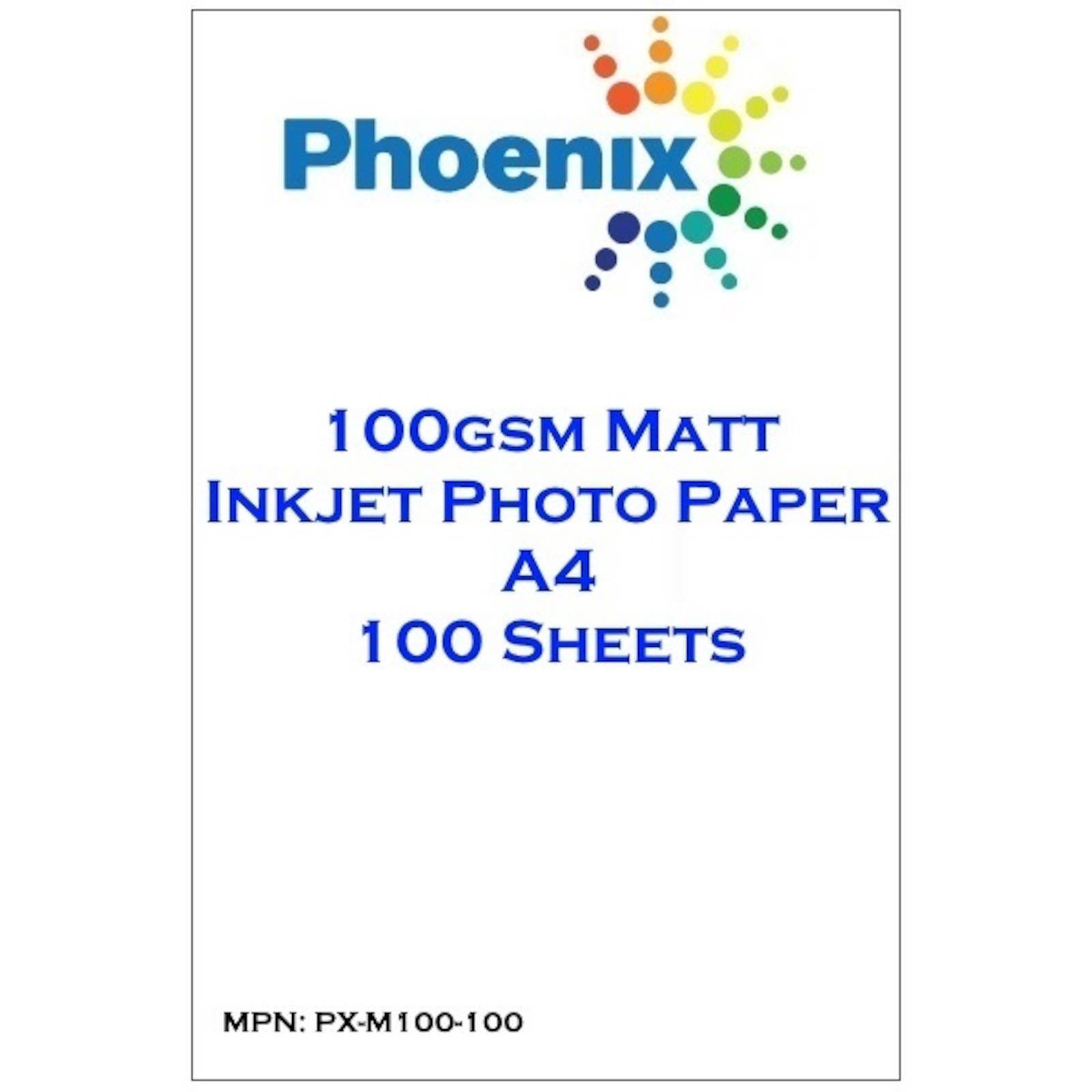 Phoenix 100gms Matte Photo Paper A4 100 Sheets
