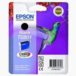 Epson Original T0801 Black Ink Cartridge ( Hummingbird )