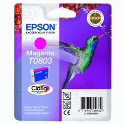 Epson Original T0803 Magenta Ink Cartridge ( Hummingbird )