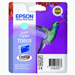 Epson Original T0805 Light Cyan Ink Cartridge ( Hummingbird )